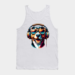 Harrier Smiling DJ with Vibrant Musical Energy Tank Top